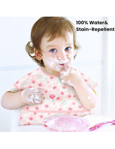 Baberos Impermeables TSD para Bebés 5 Pack Ajustables 2