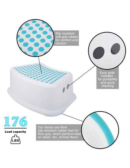 Escalera Antideslizante para Niños Tiawudi - 2 Paquetes Azul