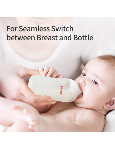Botella de Lactancia Pigeon Cuello Ancho 330ml Anti-Cólicos Pack 3