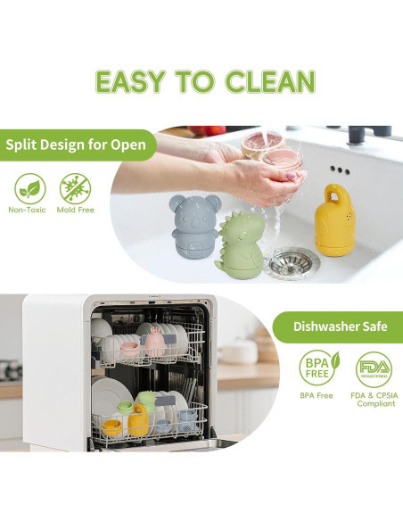 Juguetes de Baño 9PCS AMCHSURI Silicona y Plástico para Bebés