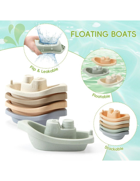 Juguetes de Baño 9PCS AMCHSURI Silicona y Plástico para Bebés