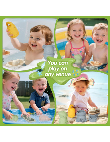 Juguetes de Baño 9PCS AMCHSURI Silicona y Plástico para Bebés