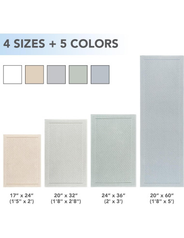 Alfombra de baño Arkwright 100% algodón 50.8x81.3 cm Beige