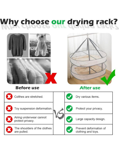 Perchero Plegable WEISGJA 1 Nivel 80 cm Secador de Ropa