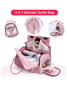 Bolsa de Traje y Fin de Semana Modoker Rosa 2-en-1 1.82kg 2