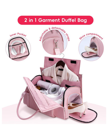 Bolsa de Traje y Fin de Semana Modoker Rosa 2-en-1 1.82kg