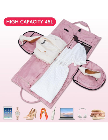 Bolsa de Traje y Fin de Semana Modoker Rosa 2-en-1 1.82kg