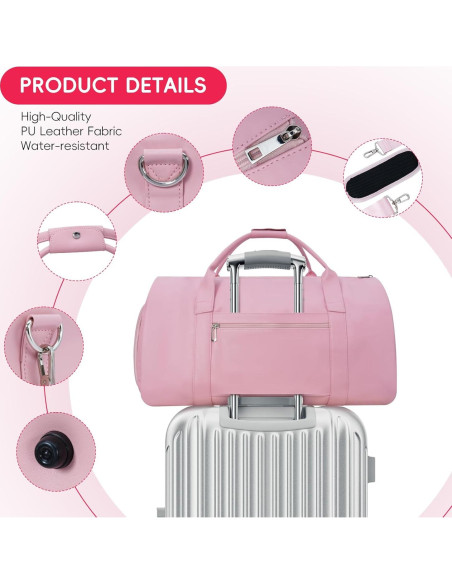 Bolsa de Traje y Fin de Semana Modoker Rosa 2-en-1 1.82kg