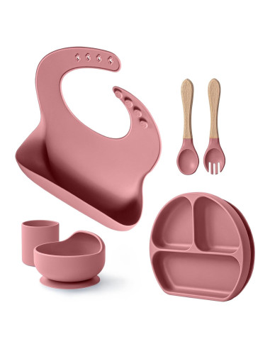 Juego de Alimentación para Bebés WiLLBEttER 6 Piezas Rosa