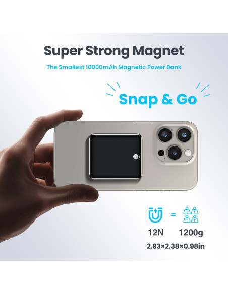 Cargador Portátil Magnético 10000mAh MEKIKI Carga Rápida