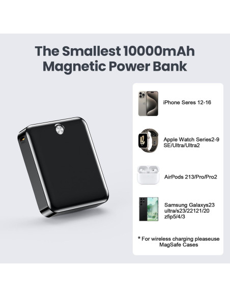 Cargador Portátil Magnético 10000mAh MEKIKI Carga Rápida