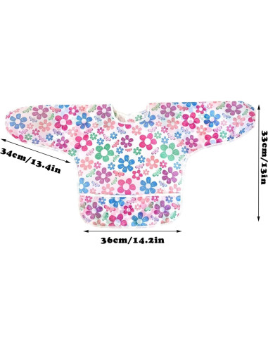 Baberos de Manga Larga PandaEar 3 Pack para Bebés 6-36 Meses