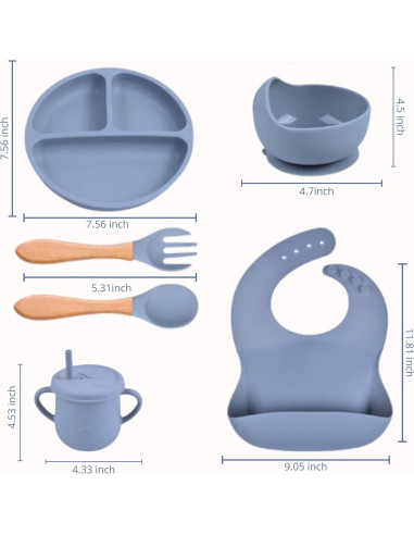 Juego de Alimentación de Silicona Genérico 10 Piezas Bebés