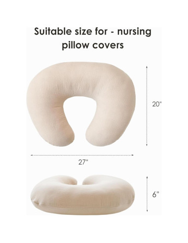 Funda de Almohada de Lactancia Muselina 100% Algodón 2 Piezas