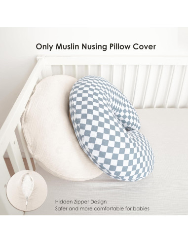 Funda de Almohada de Lactancia Muselina 100% Algodón 2 Piezas