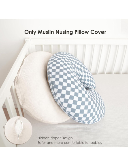 Funda de Almohada de Lactancia Muselina 100% Algodón 2 Piezas