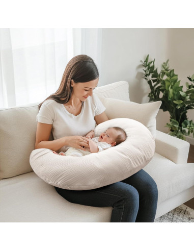 Funda de Almohada de Lactancia Muselina 100% Algodón 2 Piezas