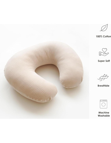 Funda de Almohada de Lactancia Muselina 100% Algodón 2 Piezas