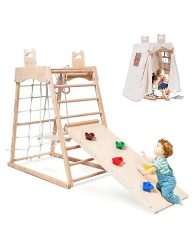 Gimnasio Infantil de Madera Ascism 8 en 1 para Niños