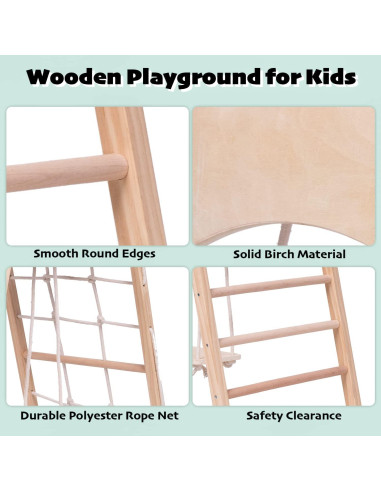 Gimnasio Infantil de Madera Ascism 8 en 1 para Niños