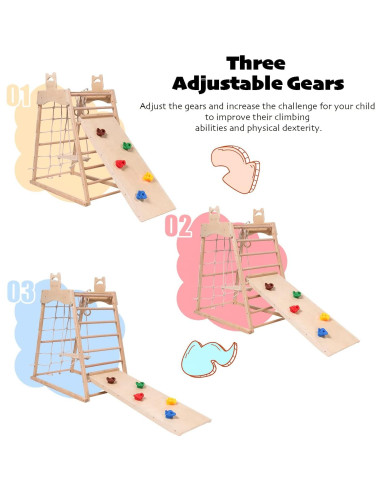 Gimnasio Infantil de Madera Ascism 8 en 1 para Niños