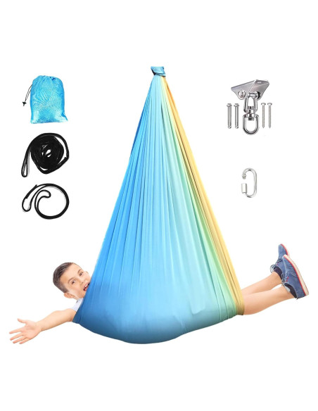 Columpio Sensorial Interior Ackwrap 150x140cm Amarillo-Azul