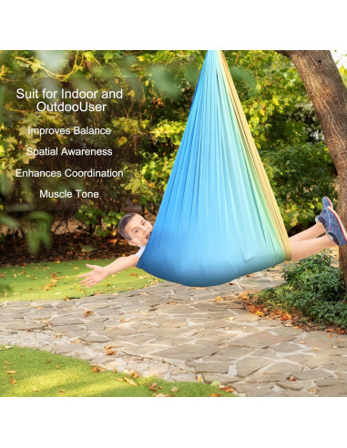 Columpio Sensorial Interior Ackwrap 150x140cm Amarillo-Azul