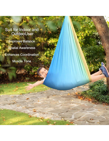 Columpio Sensorial Interior Ackwrap 150x140cm Amarillo-Azul