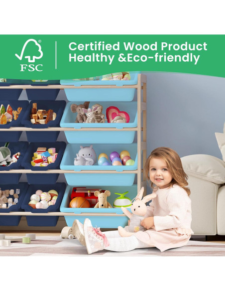 Estante Organizador de Juguetes EXPERLAM 106.68x27.94x80cm Azul