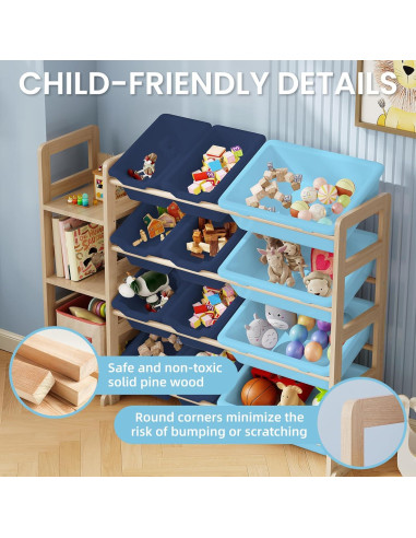 Estante Organizador de Juguetes EXPERLAM 106.68x27.94x80cm Azul