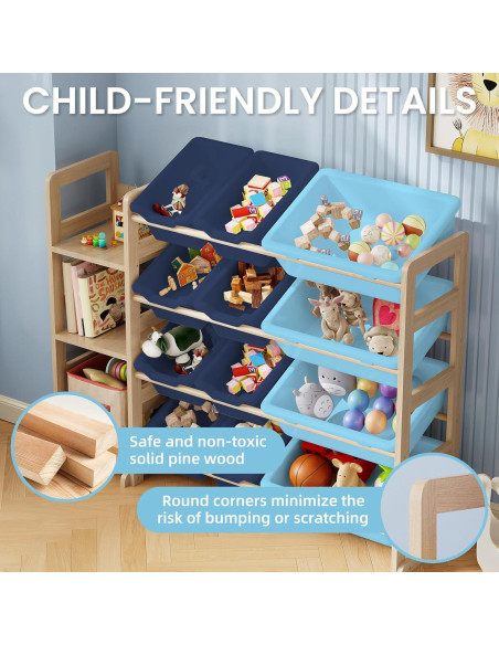 Estante Organizador de Juguetes EXPERLAM 106.68x27.94x80cm Azul