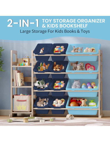 Estante Organizador de Juguetes EXPERLAM 106.68x27.94x80cm Azul