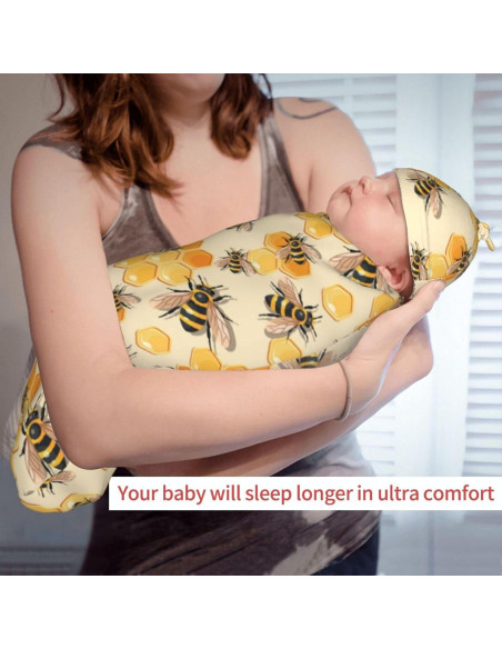 Manta de Envolver para Bebés Jarverce Miel de Abeja 53x29 cm