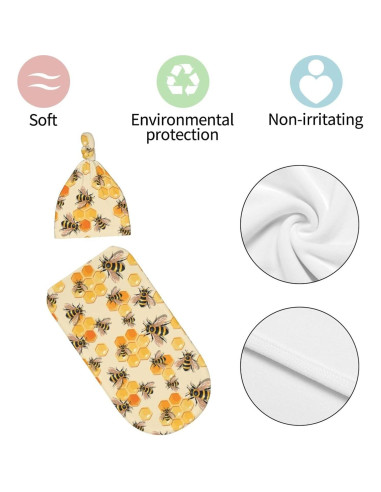 Manta de Envolver para Bebés Jarverce Miel de Abeja 53x29 cm