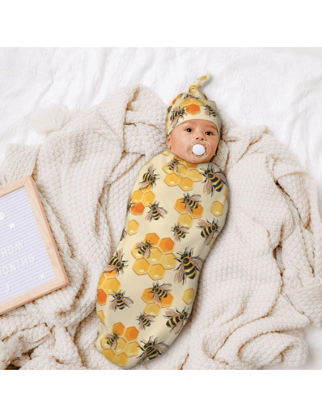 Manta de Envolver para Bebés Jarverce Miel de Abeja 53x29 cm