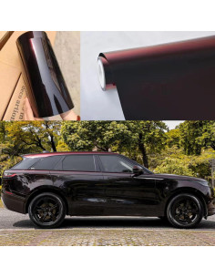 Vinilo Envoltura Automotriz YOLLOCKEY 0.66x1.52m Negro Rojo 2