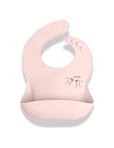Babero de Silicona Aplainr con Lengua de Señas - Arena Rosa