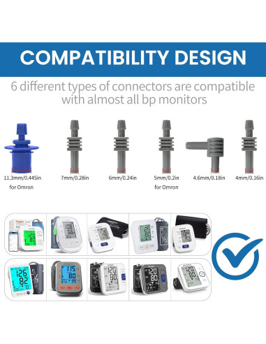 Adaptador de Conectores de Manguito de Presión Arterial ZIQING - 6 Tipos Compatibles