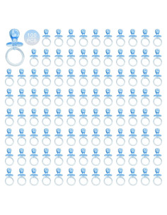 100 Chupetes de Plástico Azul 6.99 cm para Baby Shower