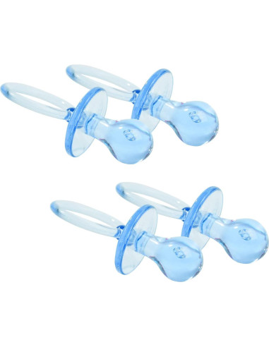 100 Chupetes de Plástico Azul 6.99 cm para Baby Shower