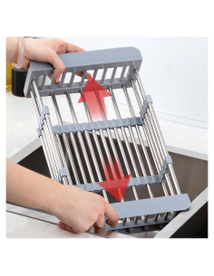 Escurridor de Drenaje Ajustable Genérico Acero Inoxidable Gris