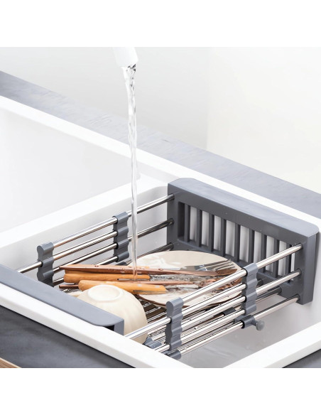Escurridor de Drenaje Ajustable Genérico Acero Inoxidable Gris