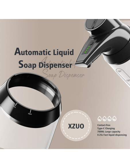 Dispensador de Jabón Automático XZUO 700ml Acero Inoxidable
