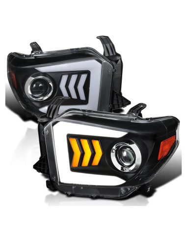Faros Proyector Negro Spec-D Tuning con LED para Toyota Tundra 2014-2021