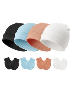 BQUBO Gorro y Manoplas para Bebé 0-6 Meses Unisex