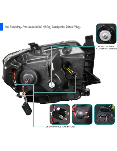 Faros Proyector Negro Spec-D Tuning con LED para Toyota Tundra 2014-2021