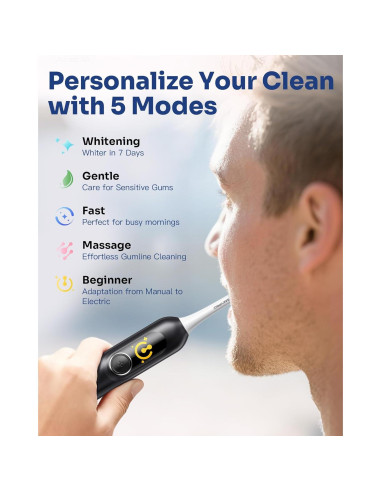 Cepillo de dientes eléctrico Sakyproal G5S con pantalla inteligente