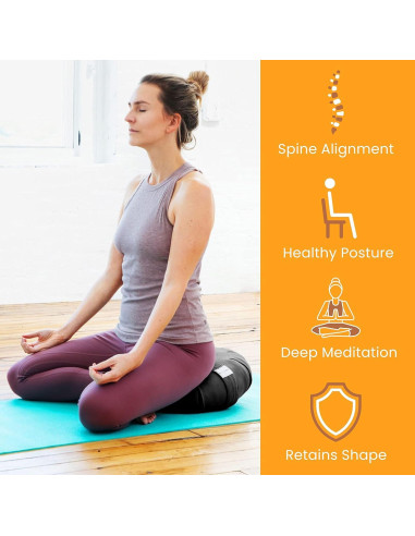 Cojín Zafu Sol Living Negro 100% Algodón para Meditación