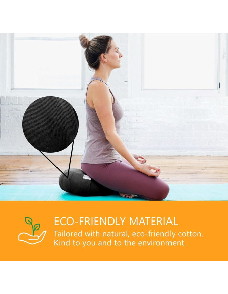 Cojín Zafu Sol Living Negro 100% Algodón para Meditación
