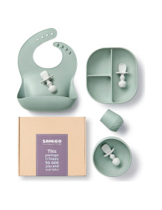 Conjunto de Alimentación Silicona SAMiGO 7 Piezas 6+ Meses